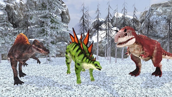 野生恐龙冬季丛林3D手机最新版：有趣的恐龙冒险游戏，高清！