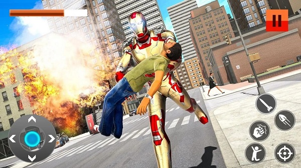 超级钢铁侠城市英雄最新中文版：劲爆的动作闯关游戏，双人畅玩！